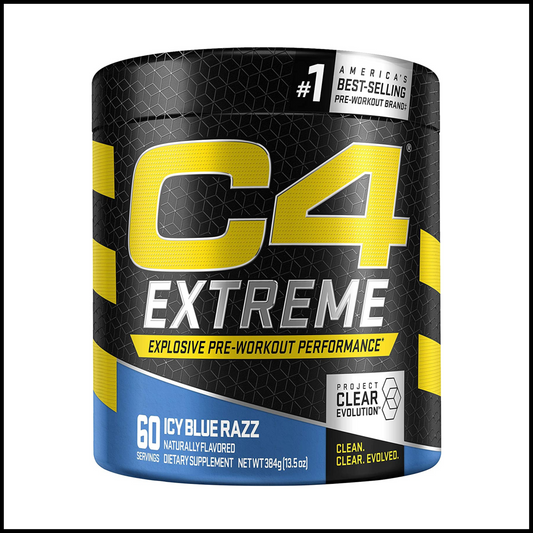 C4 Extreme Pre Workout Powder Icy Blue Razz | 60 Servings